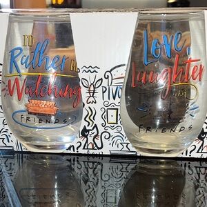 Friends Themed Stemless Wine Glasses